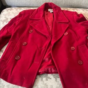 St. John's Bay Vibrant Red Pea Coat